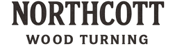 Logo for Northcott Wood Turning with a wooden bar above the text on a white background